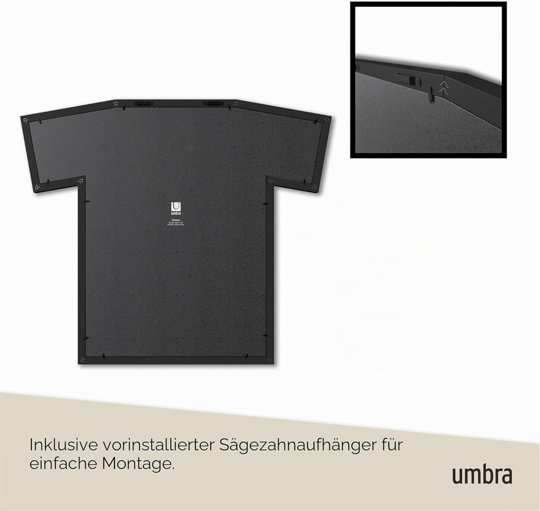 Umbra T-Frame Trikotrahmen - Bilderrahmen für T-Shirts und Fussballtrikots für Erwachsene bis Grösse