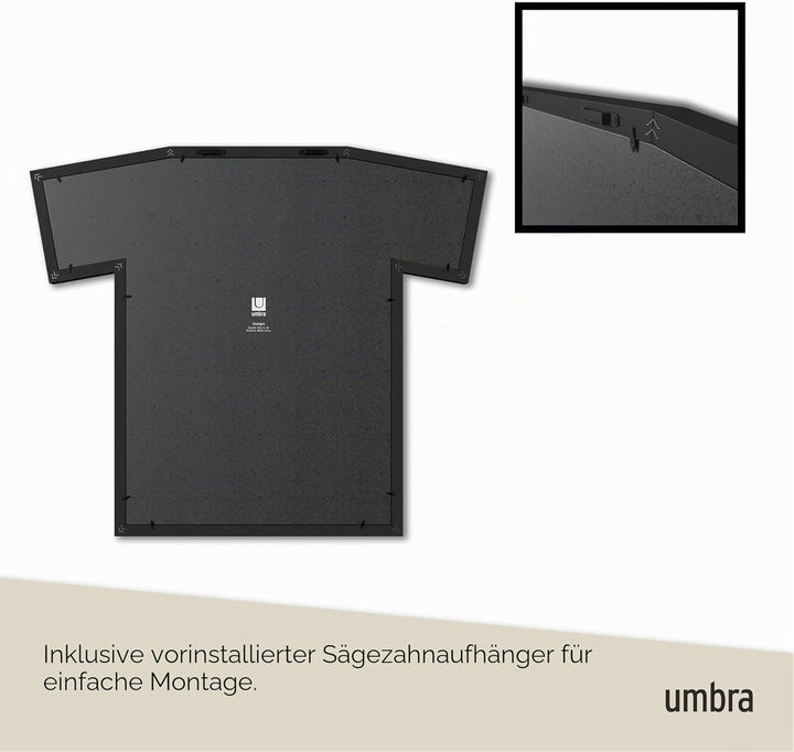 Umbra T-Frame Trikotrahmen - Bilderrahmen für T-Shirts und Fussballtrikots für Erwachsene bis Grösse