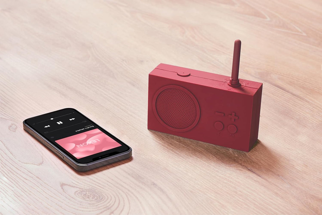 Lexon TYKHO 3 Tragbarer Bluetooth Lautsprecher mit FM Radio, Wasserdicht und Wiederaufladbarer Akku