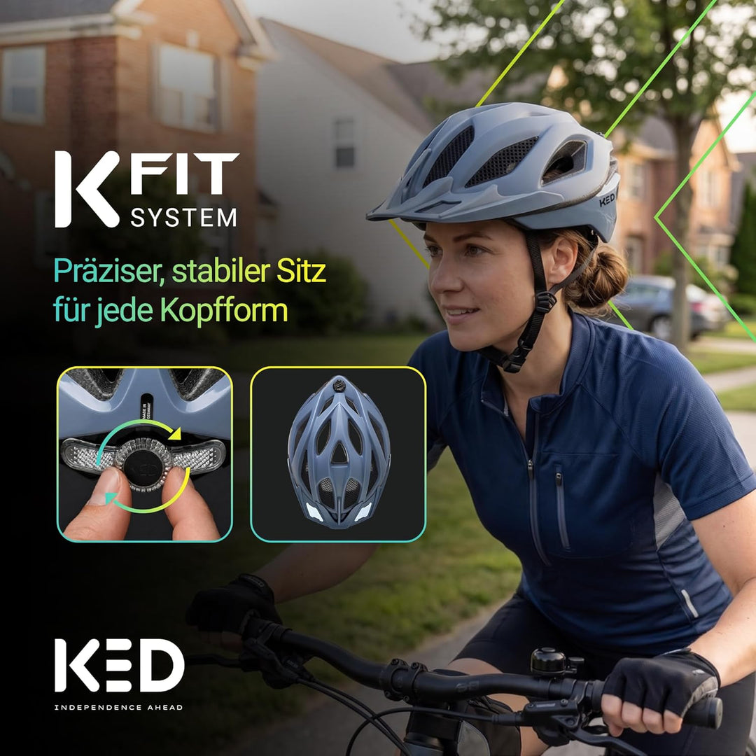 KED MTB Fahrradhelm SPIRI II Trend, blau L (55-61cm), L (55-61cm)