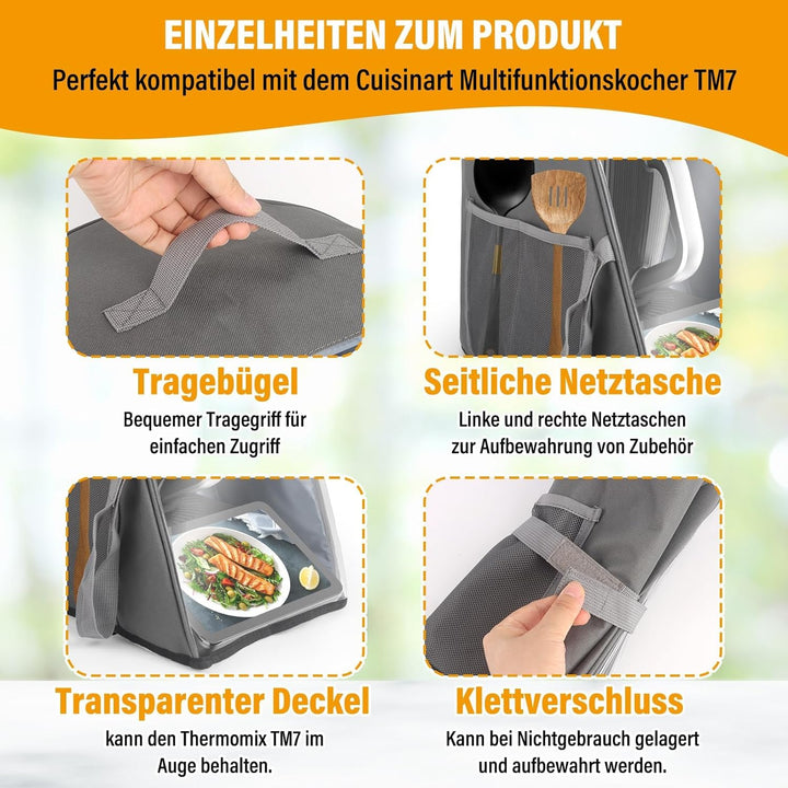 Abdeckhaube für TM7, Haube für Abdeckung Küchenmaschine TM7 Zubehör Ideal für den Schutz und die Auf