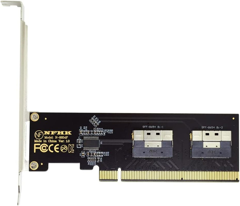 NFHK Dual Slimline SFF-8654 8X 4 NVME auf PCIE Express 3.0 4.0 Raid Card VROC Raid0 Hyper Adapter Du