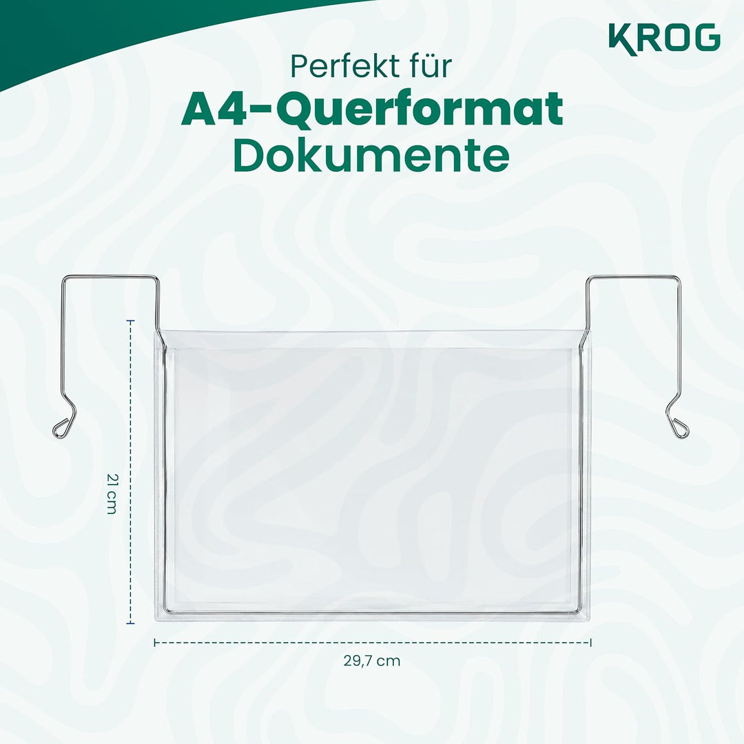 KROG Drahtbügeltasche klar 50 Stück, A4 quer, ohne Klappe A4 quer ohne Klappe, A4 quer ohne Klappe
