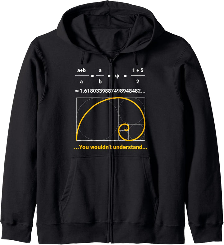 Golden Ratio Fibonacci Spiral Pi T-Shirt Herren Damen Kinder Kapuzenjacke