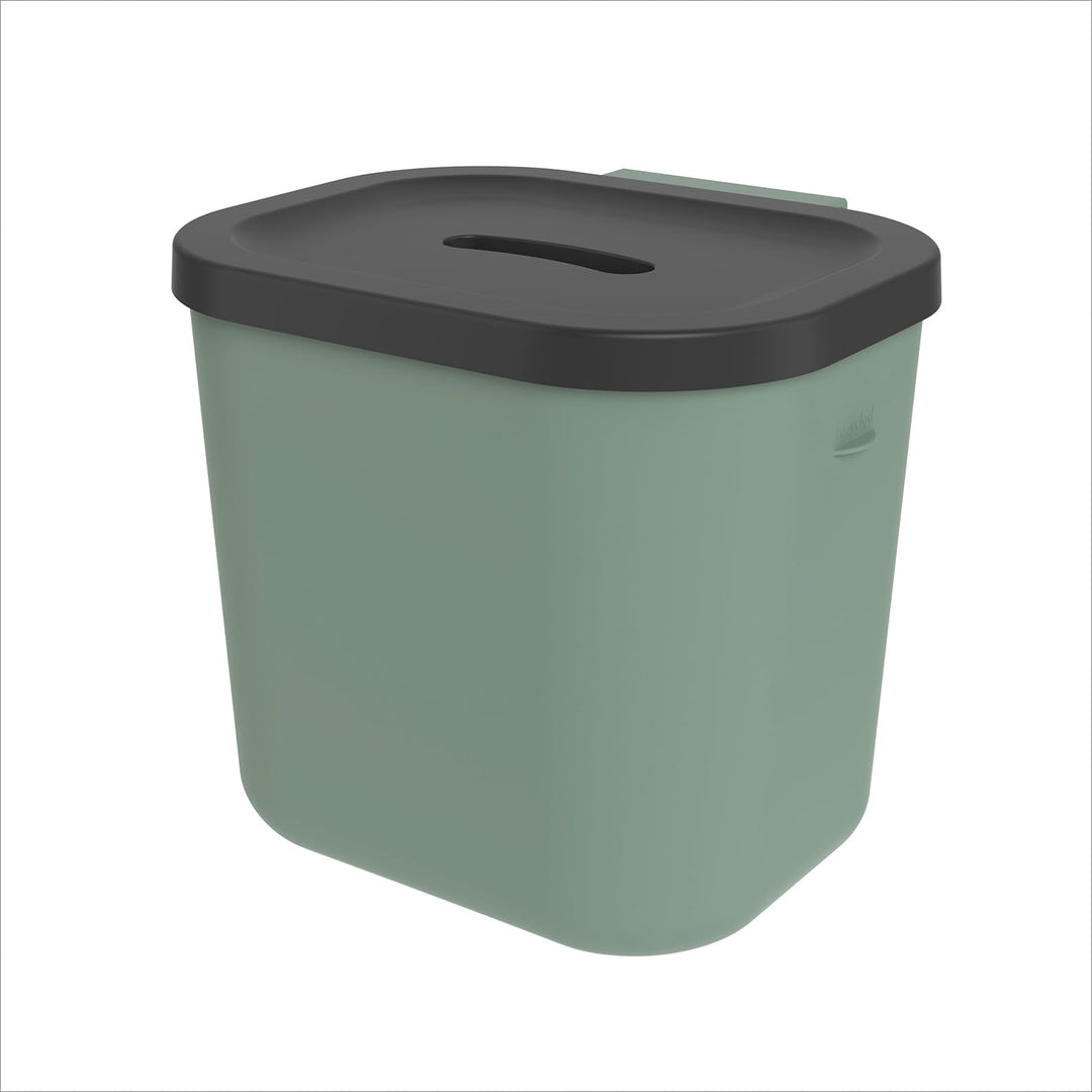 Rotho Salsa Biomülleimer 6 l mit Deckel Komposteimer, integrierte Hängevorrichtung, 23,5×20,2×20,8cm