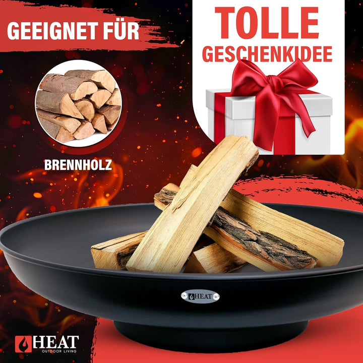 Feuerschale Ø80cm Schwarz - BBQ Feuerschalen für den Garten - Feuerstelle Outdoor & Feuertonne - Ter