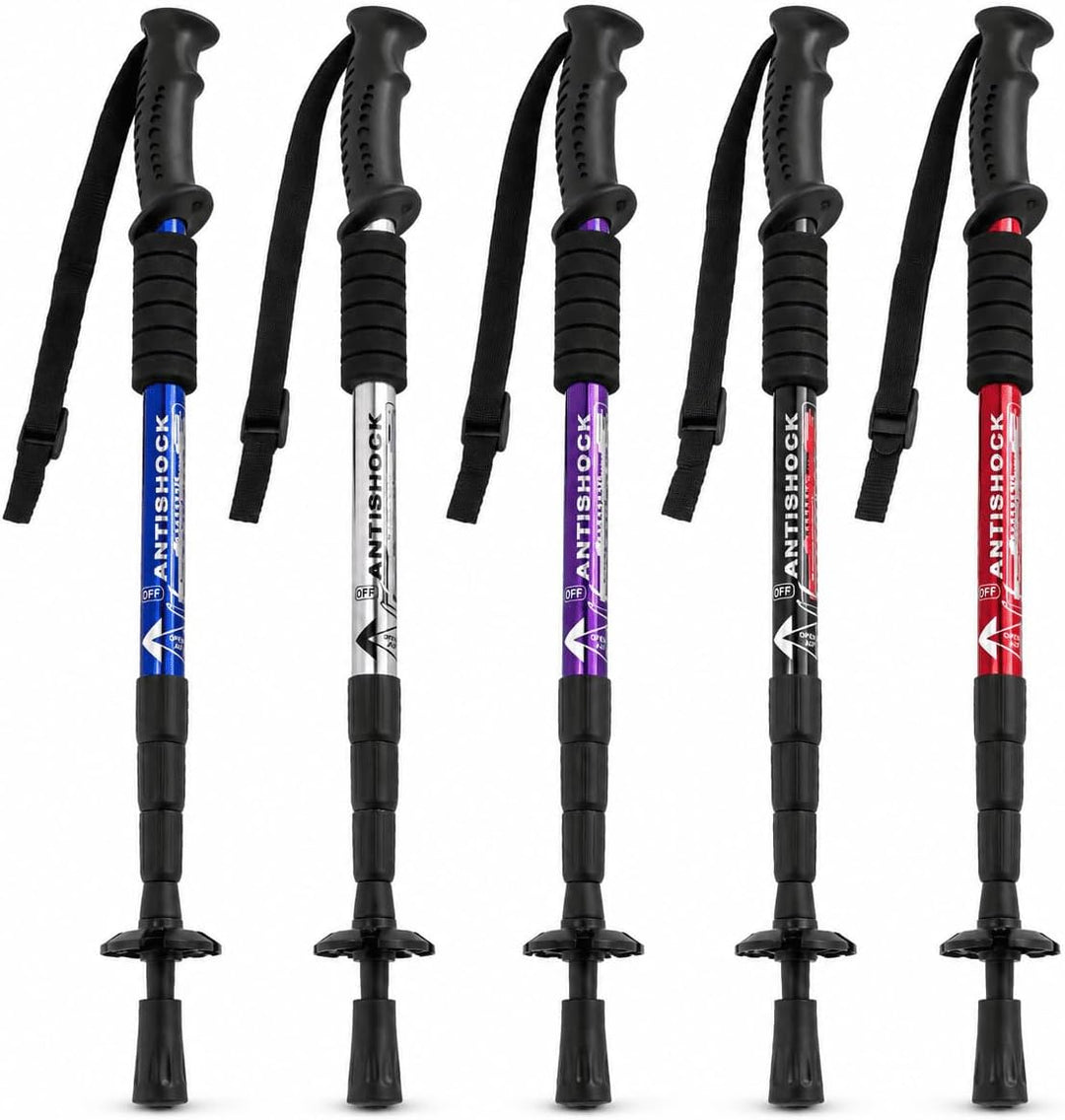 MidGard Teleskop Nordic Walking Stöcke, 50-110 cm höhenverstellbar, Antischock Dämpfung, Wanderstöck