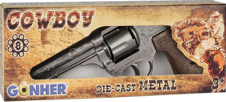 Gonher Diecast Metal 8 Ring Shot Cowboy Gun Boxed