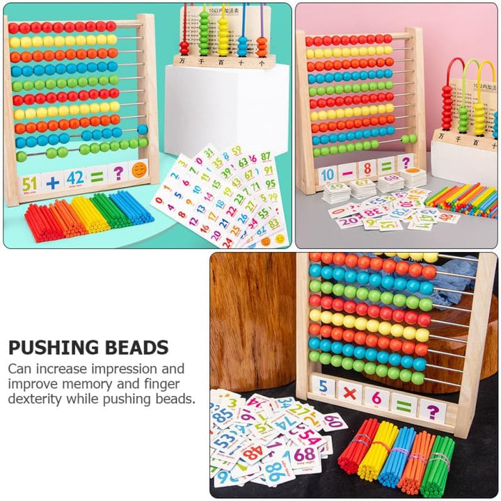 UPKOCH Abakus Für Kinder Montessori Mathe Lernspielzeug Holz Abacus Mit Bunten Perlen Zählrahmen Zur