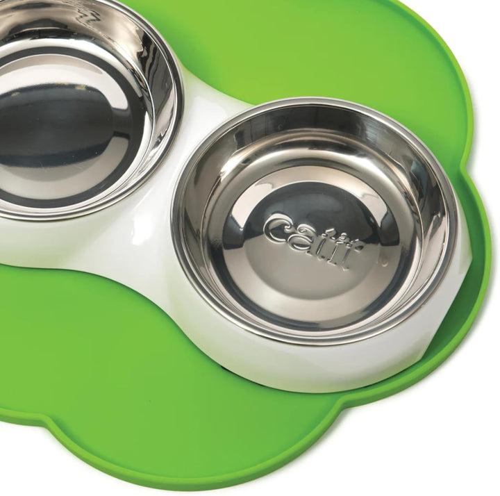 Catit Silikonmatte in Blumenform, wasserdichte Unterlage für Trinkbrunnen, 30cm, grün, 1 Stück (1er