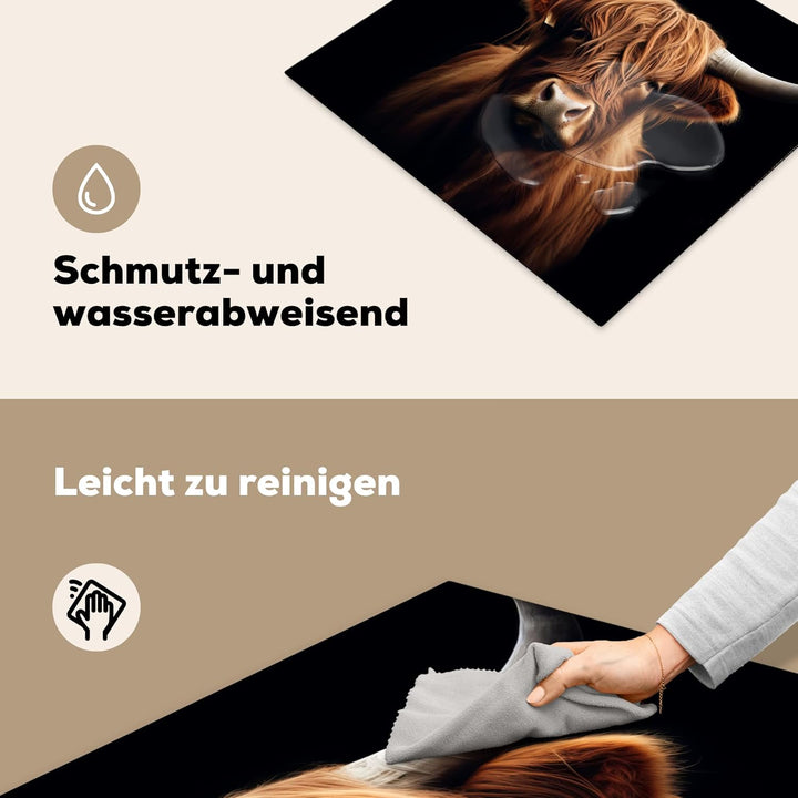 KitchenYeah© Herdabdeckplatte 59x51 cm Einteilig Induktionsmatte Küche Abdeckung Ceranfeld Herd Abde