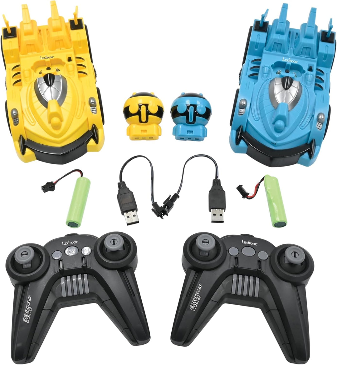 Lexibook, Crosslander RC Bumper, Set mit 2 funkgesteuerten Rennautos, bis zu 12 km/h, 2 abnehmbare F