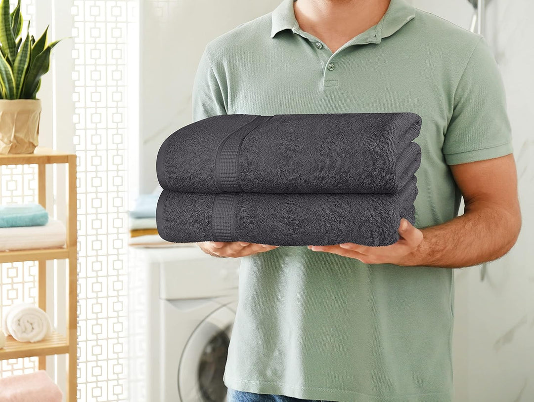 Utopia Towels - 2er Badetücher Gross aus Baumwolle mit Aufhänger, Saunatücher,Badehandtücher Gross,