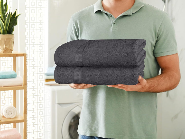 Utopia Towels - 2er Badetücher Gross aus Baumwolle mit Aufhänger, Saunatücher,Badehandtücher Gross,