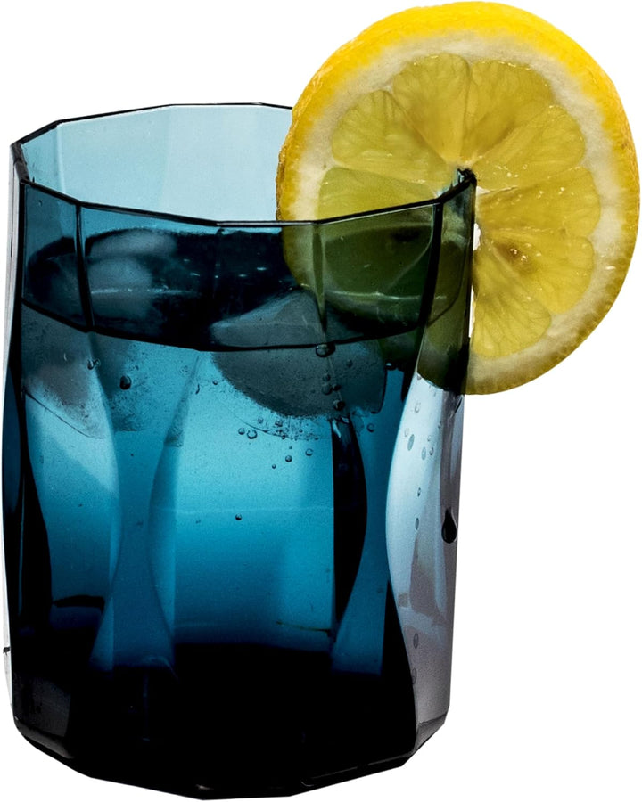 Melamin Geschirr Set Jesolo Blau für 2 Personen 8 Teile 300ml Acryl bunt 8 Teile - Trinkglas Blau 30