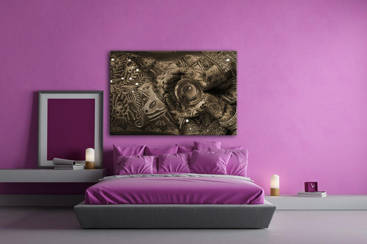 deyoli religiöse Körperbemalung Format: 80x60 Effekt: Sepia als Leinwand, Motiv fertig gerahmt auf E