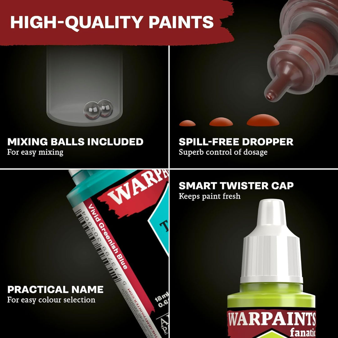 The Army Painter Warpaints Fanatic: Metallics Miniature Paint Set, 10 Acryl-Metallic-Farben 18ml ink