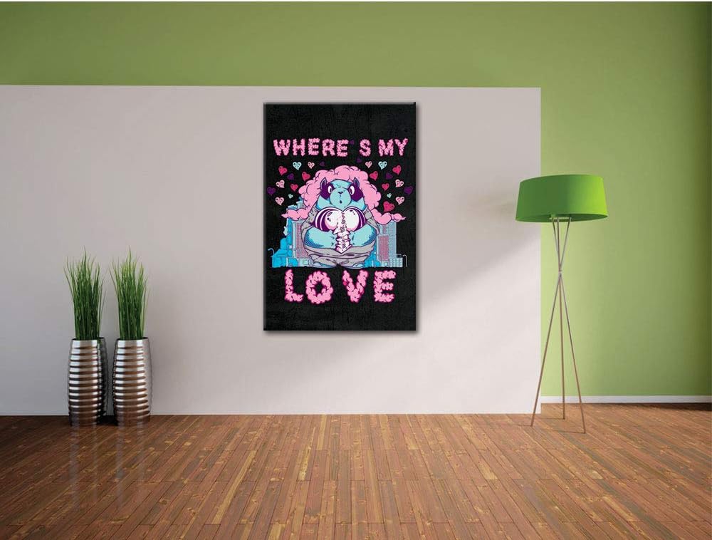 Dark Wheres my love black Leinwandbild Bild auf Leinwand, XXL riesige Bilder fertig gerahmt mit Keil