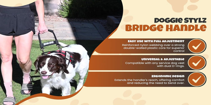 Doggie Stylz Service Dog Bridge Handle Guide Hundegeschirr – strapazierfähiges Hundezubehör – unverz