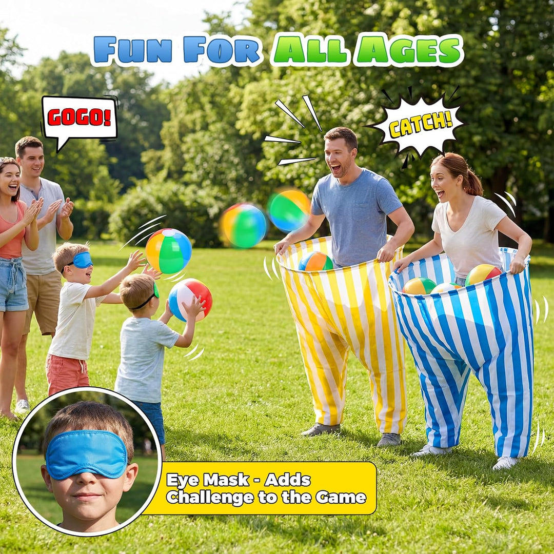 CWLAKON 145Pcs Granny Pants Gartenspiel 4er-Pack mit 24 Bällen, übergrosse Riesenhose Outdoor-Spiel