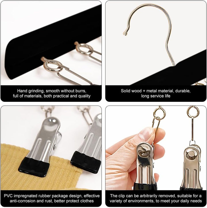 2 Stück Sockentrockner Wäscheständer aus Holz, Winddicht Trockengestell mit 10 Clips für Socken, für