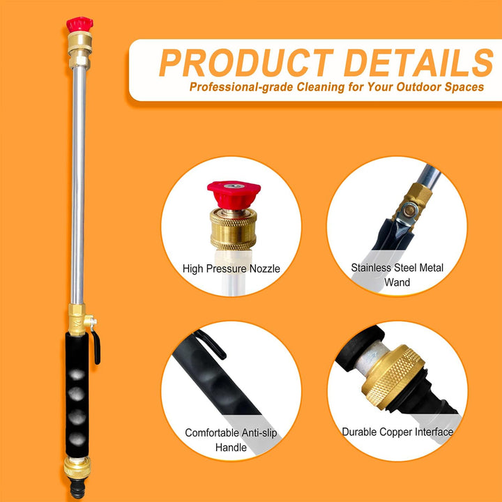 Jet Nozzle Power Washer für Gartenschlauch, enthält 2 Hochdruckdüsen und Schnellanschlüsse Jet High