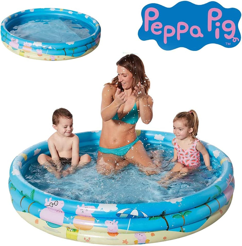 Smart-Planet Planschbecken Peppa Pig aufblasbar - 150 x 25 cm - 3-Ring-Pool Peppa Wutz - Kinderpool