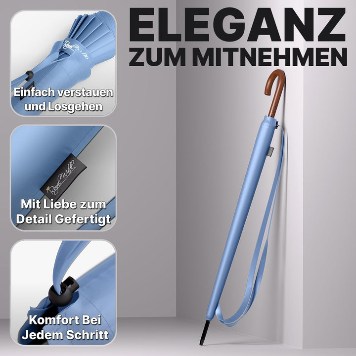 Royal Walk Regenschirm Gross Sturmfest Golf Schirm XXL Stabiler Stockschirm | Grosser Regenschirm fü
