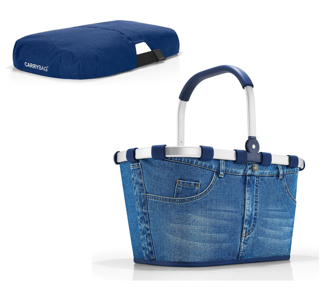 reisenthel Angebot Einkaufskorb carrybag Plus passendes Cover Sichtschutz Abdeckung (Jeans) Blau, Bl