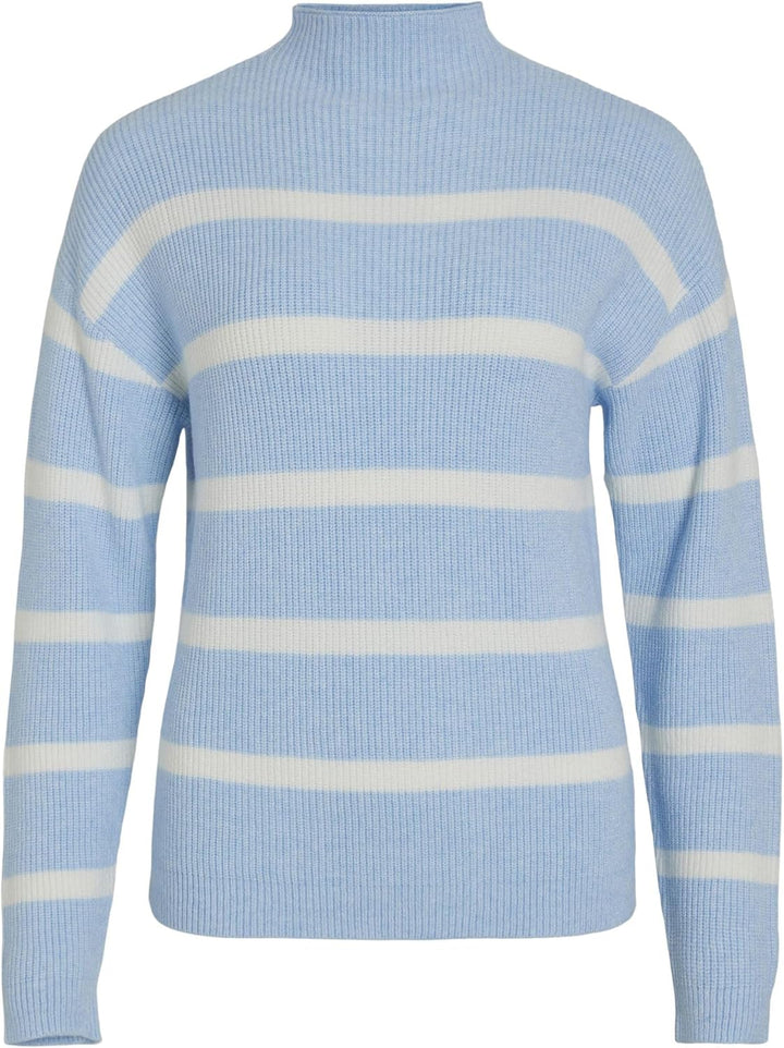 Vila Female Strickpullover VIRIL Gestreifter, S Kentucky Blue