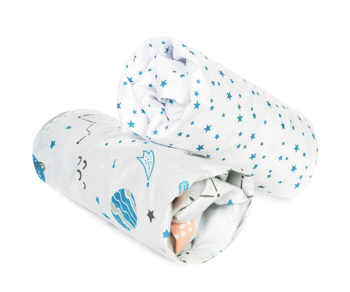 FlyIdeas Spannbettlaken für Beistellbett 90x55 cm, 2 STK - 2 Spannbettlaken für alle Babybettchen Ma