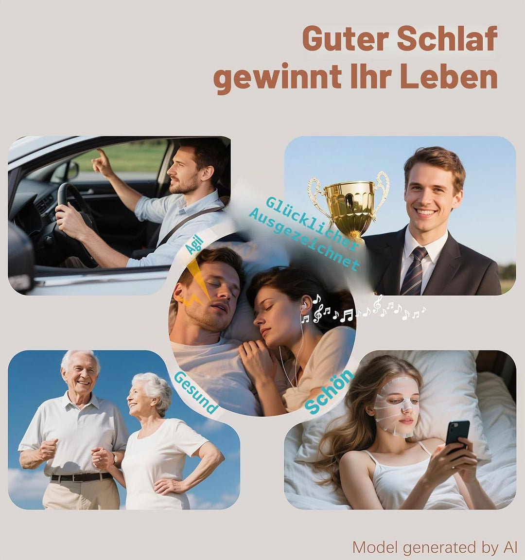 Hmusic Schlaf Ohrhörer, 30dB Geräuschisolierung, 2g leicht USB C Kopfhörer, flach/dünn Komfortable S