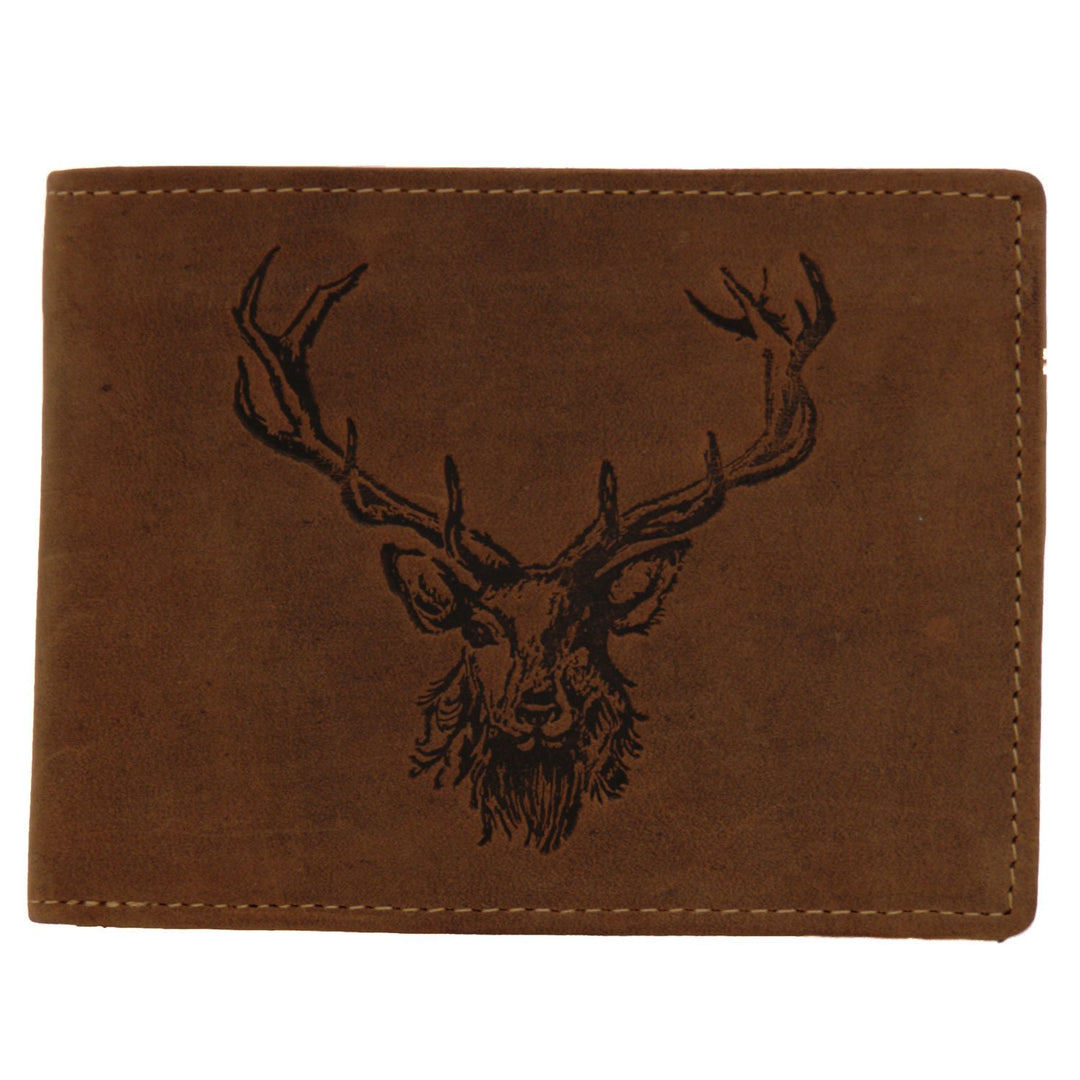 Greenburry VINTAGE 1705-RS Leder Portemonnaie mit Hirsch ROYAL STAG Geldbörse Braun - by ModaStore d