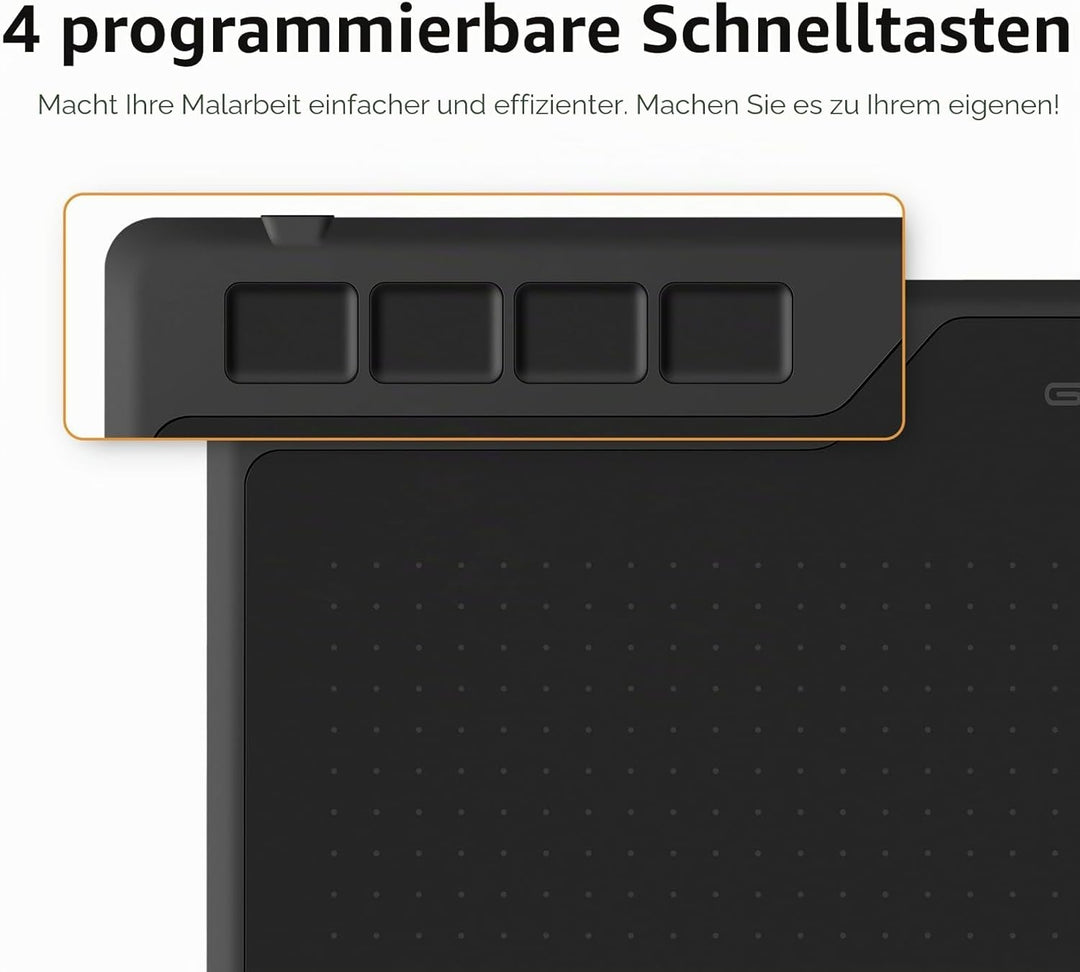 GAOMON S620 Stifttablett mit 4 Tasten und Stift, geeignet für Remote Arbeiten & Lernen, Ideal für OS