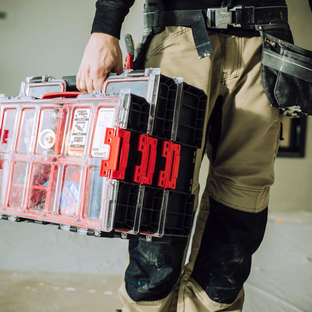 QBRICK Sortimentskasten Kleinteilemagazin – 450 x 360 x 80 mm – Premium Sortierkasten Wekzeugbox mit