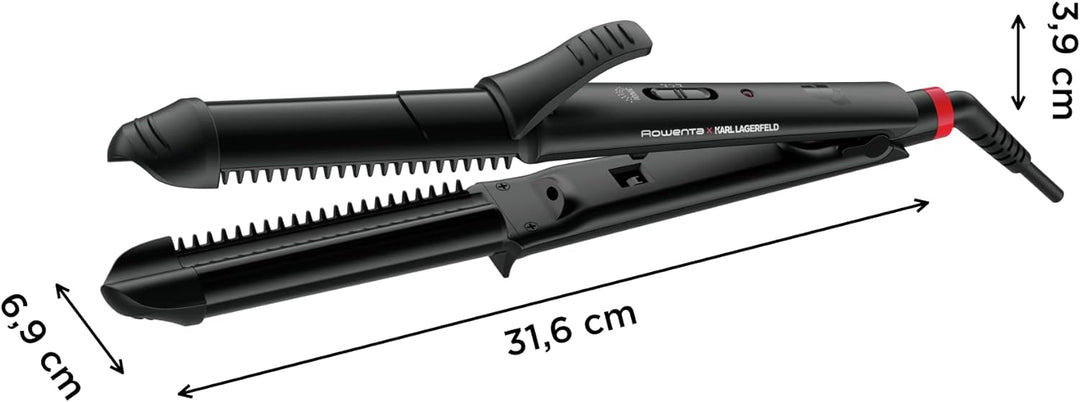 Rowenta Multistyler 3in1 Karl Lagerfeld Konisch CF451L 3-in-1 Multistyler 35 mm: Glätten, Wellen und