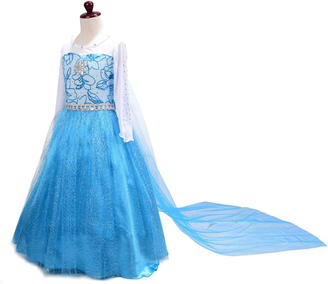 Lito Angels Prinzessin Kleid mit Schleppe und Accessoires für Kinder Mädchen, Kostüm Verkleidung Lan