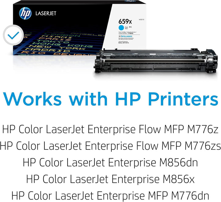 HP 659X High Yield Cyan Original LaserJet Toner Cartridge Normal One size Cyan, Normal One size Cyan