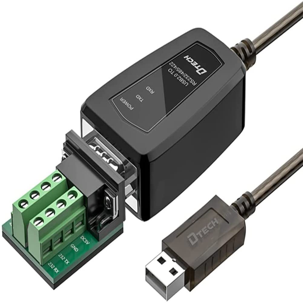 DTech USB-auf-Seriell-Adapter RS485 RS422 R232 mit Breakout Board LED-Leuchten Unterstützt DC5V für
