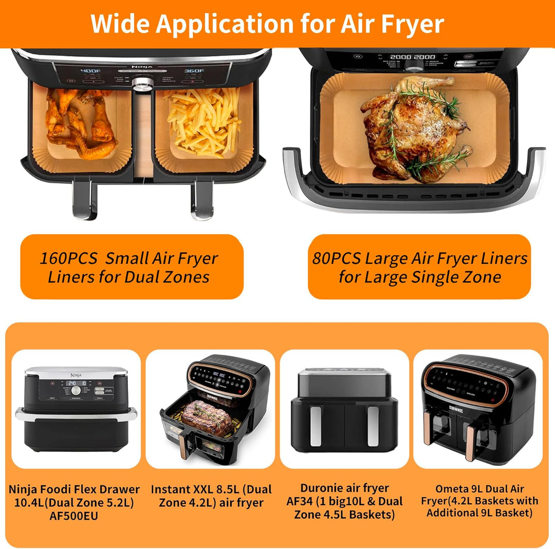 200 Stück Backpapier für Heissluftfritteuse, Ninja Foodi AF500EU 10.4L Airfryer, Ninja Flex Drawer 1