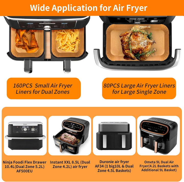 200 Stück Backpapier für Heissluftfritteuse, Ninja Foodi AF500EU 10.4L Airfryer, Ninja Flex Drawer 1