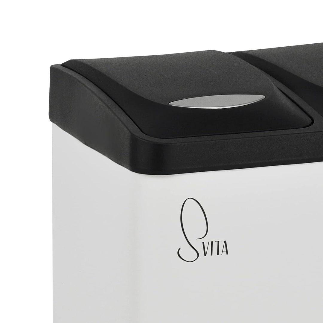 SVITA TC2X8 Mülleimer 16 Liter 2x8L doppelt Abfalleimer kompakt 2er-Mülleimer Kücheneimer Mülltrennu