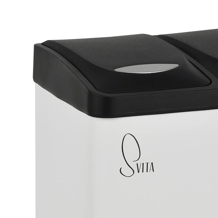 SVITA TC2X8 Mülleimer 16 Liter 2x8L doppelt Abfalleimer kompakt 2er-Mülleimer Kücheneimer Mülltrennu