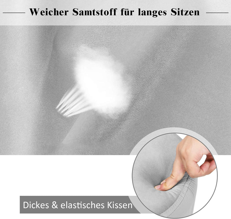 COSTWAY Sitzhocker, Schminktisch Hocker aus Samt, runder Fusshocker, gepolsterter Ottomane mit Metal