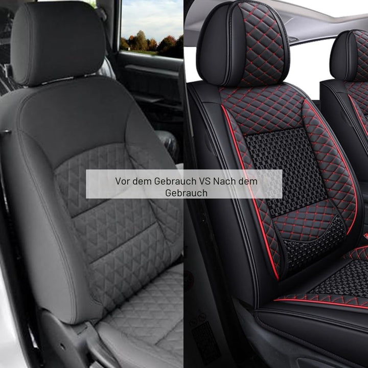 Sitzbezug Auto Vordersitze 2 Stück, Atmungsaktiver Eisseiden-Autositzbezüge PU Leder Universal Set,