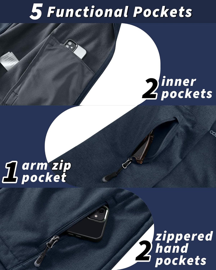 33,000ft Jacke Herren Wasserdichte Atmungsaktiv Softshelljacke - Übergangsjacke Winddichte Regenjack