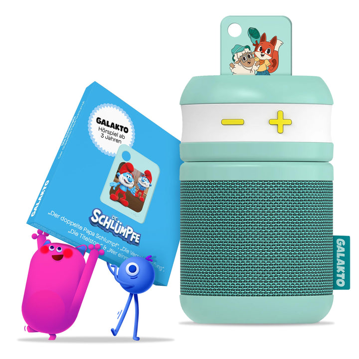 Galakto - Kinder Musik- und Hörspielplayer für zuhause und unterwegs, inkl. 2 Token “Die Schlümpfe”