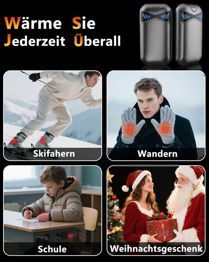 Handwärmer Elektrisch Wiederverwendbar 2er-Pack,7000mAh Magnetisch Taschenwärmer aufladbar Hand Warm