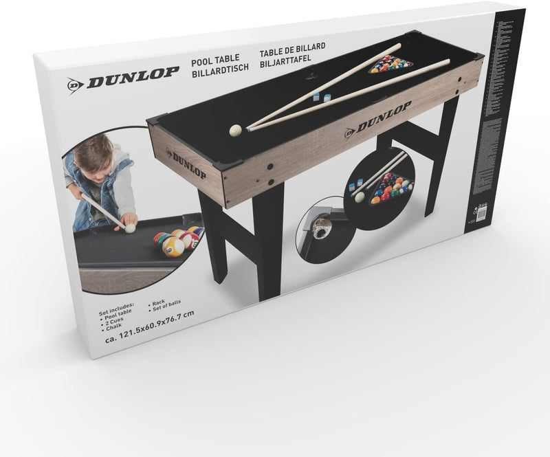 Dunlop Billardtisch - Inklusive Billard zubehör - 22 Stück - MDF - Schwarz