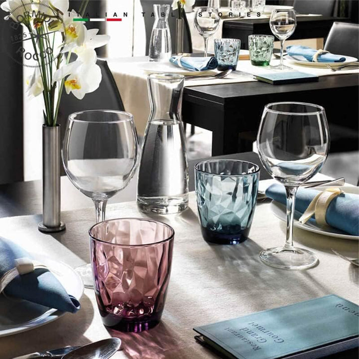 Bormioli Rocco 350270 Diamond Rock Purple Longdrinkglas, 470 ml, Glas, lila, 6 Stück Longdrink 470ml